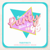 90年代パーティー1995年30歳の誕生日パーティー スクエアペーパーコースター (正面)