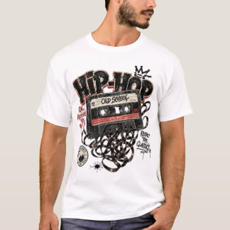90年代ヒップホップカセットテープ レトロデザイン Tシャツ