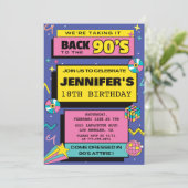 90年代ヒップホップパーティー 18歳の誕生日招待状 招待状 (スタンド正面)
