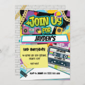 90年代ヒップホップ誕生日レトロパーティー 招待状 (正面/裏面)