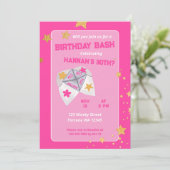 90年代ピンクククタイキャッチャー誕生日パーティー 招待状 (スタンド正面)