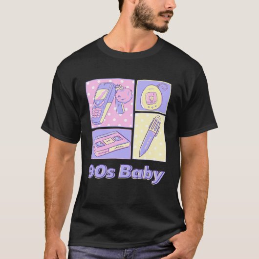 90年代ベイビー ヴィンテージ レトロ スタイル Tシャツ (正面)