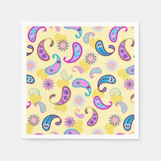 90年代ペイズリー スタンダードカクテルナプキン (正面)