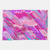 90年代マゼンダポップ・アートのンのノスタルジアアート キッチンタオル (横)
