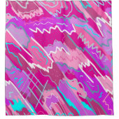 90年代マゼンダポップ・アートのンのノスタルジアアート シャワーカーテン (正面)