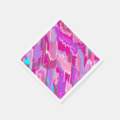 90年代マゼンダポップ・アートのンのノスタルジアアート スタンダードカクテルナプキン (角)