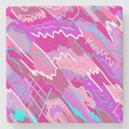 90年代マゼンダポップ・アートのンのノスタルジアアート ストーンコースター