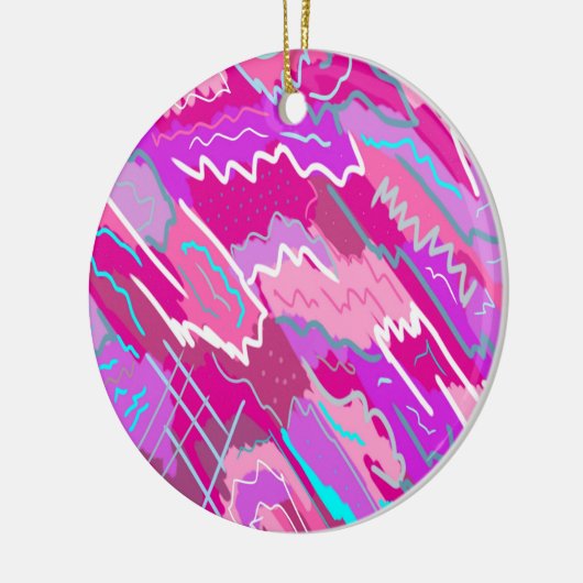 90年代マゼンダポップ・アートのンのノスタルジアアート セラミックオーナメント (左)