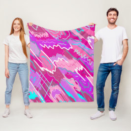 90年代マゼンダポップ・アートのンのノスタルジアアート フリースブランケット