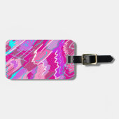 90年代マゼンダポップ・アートのンのノスタルジアアート ラゲッジタグ (正面横)