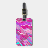 90年代マゼンダポップ・アートのンのノスタルジアアート ラゲッジタグ (正面縦)