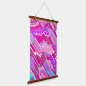 90年代マゼンダポップ・アートのンのノスタルジアアート 吊り下げ型タペストリー (傾斜あり)