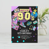 90年代モダンレトロネオン30歳誕生日 招待状 (スタンド正面)