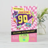 90年代モダンレトロネオン30歳誕生日 招待状 (スタンド正面)