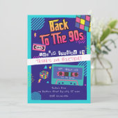 90年代モダンレトロ誕生日 招待状 (スタンド正面)