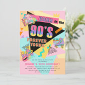 90年代レトロな誕生日パーティー 招待状 (スタンド正面)