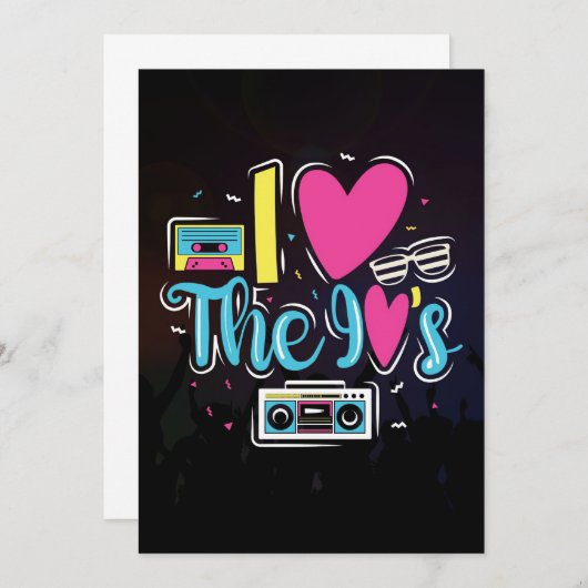 90年代レトロカセットパーティー 招待状 (正面/裏面)