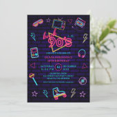 90年代レトロネオンバースデーパーティーに戻ろう 招待状 (スタンド正面)