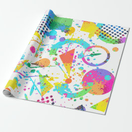 90年代レトロネオン柄デザインギフトラッピング紙 ラッピングペーパー