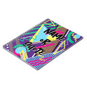 90年代レトロパターン幾何学紫色90年代 ノートブック (左側)