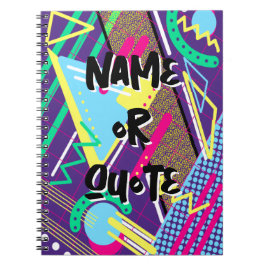 90年代レトロパターン幾何学紫色90年代 ノートブック