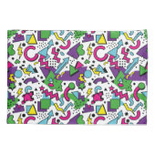 90年代レトロパープルターコイズグリーンメンフィススタイル 枕カバー (裏面)