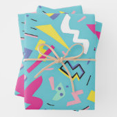 90年代レトロポップ・アートのアートパターン ラッピングペーパーシート (インサイチュ)