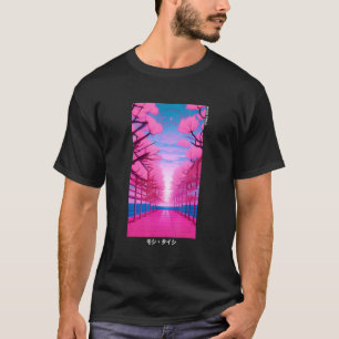 90年代レトロ日本ベポアウェーブ 桜美学 Tシャツ