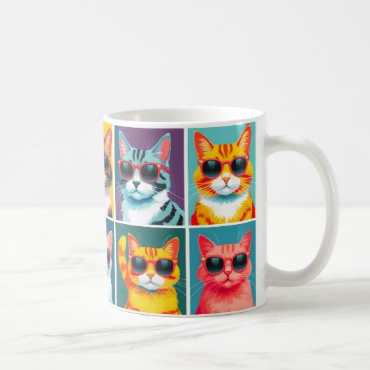 90年代レトロ猫の安サングラス コーヒーマグカップ (右)