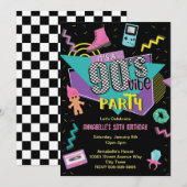 90年代レトロ誕生日パーティー招待状 招待状 (正面/裏面)