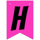 90年代ローラースケートハッピーバースデーティール（緑がかった色）紫ピンク バンティングフラッグ (第2の旗)