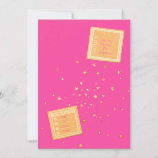 90年代名門私立校風のスローバックサプライズ誕生日パーティー 招待状 (裏面)