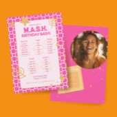 90年代名門私立校風のピンクスローバックバースデーパーティー 招待状