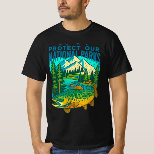 90年代国立公園ヴィンテージスウェット | 動物を尊重しよう Tシャツ (正面)