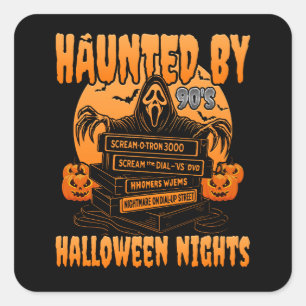 90年代幽霊のよく出るレトロホラーハロウィーンビベス スクエアシール