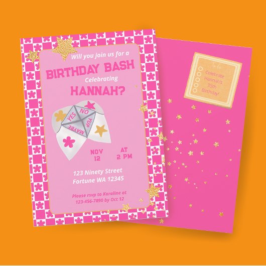 90年代懐かしのクーティーキャッチャー誕生日パーティー 招待状