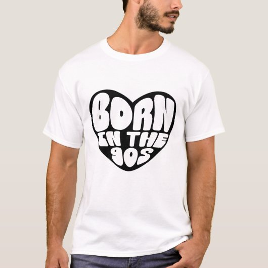 90年代生まれのハートTシャツ Tシャツ (正面)
