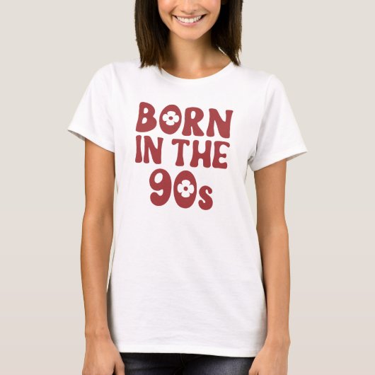 90年代生まれのレトロTシャツ 赤 Tシャツ (正面)