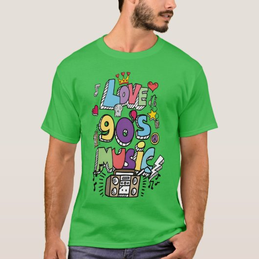 90年代音楽が好きな人へ ユーモア Tシャツ (正面)