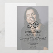 90年代風の50歳の誕生日お祝い「Fifty and Fabulous」フォト 招待状 (正面/裏面)