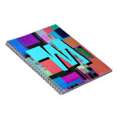 90年代風カラフルな幾何学模様のモノグラム ノートブック (右側)