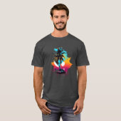 90年代風ココナッツカラーのカラフルガール Tシャツ (正面フル)