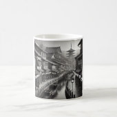 90年代風 黒と白の日本 コーヒーマグカップ (中央)