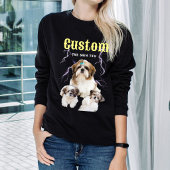 90年代風 Shih Tzu ブートレグ風カスタム写真 Tシャツ