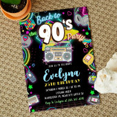 90年代80年代の誕生日パーティーへの招待に戻る 招待状