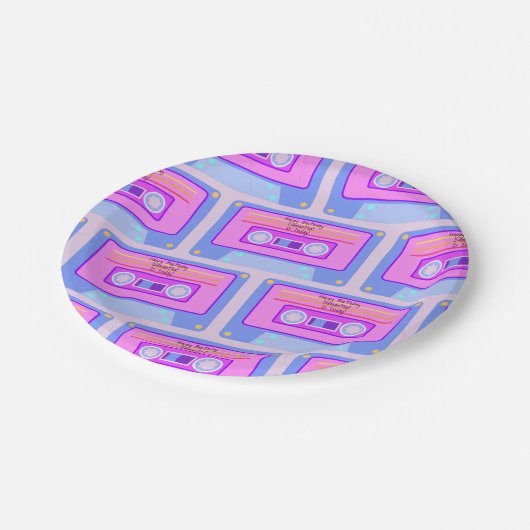 90年代80年代のVaporwave Etic 21st誕生日 ペーパープレート (アングル)