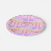 90年代80年代のVaporwave Etic Pink Valentines Day ペーパープレート (アングル)