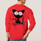 90年代,スケートボード猫,スケートボードは決して死なない Tシャツ (裏面)