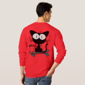 90年代,スケートボード猫,スケートボードは決して死なない Tシャツ (裏面フル)