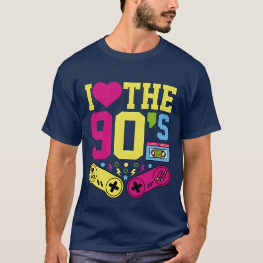 90年代 ハート ゲーマー ファッション 90年代 コスチューム フリー Tシャツ (正面)